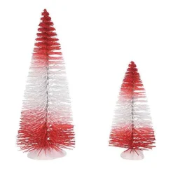 Department 56 Peppermint Stripe Trees Set2