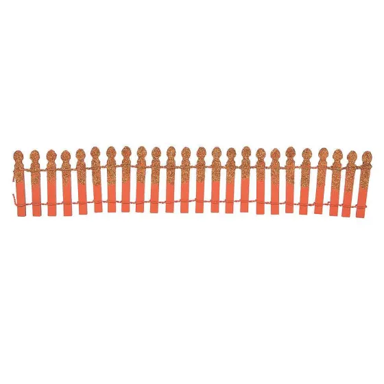 Department 56 Pumpkin Orange Glitter Fence Discount