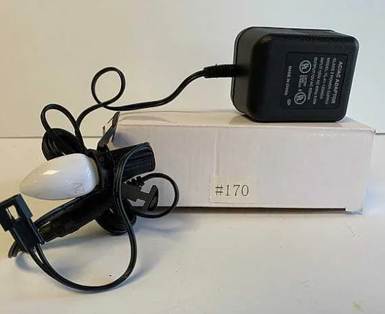 Department 56 Replacement Adapter 12V Ac 700Ma Black W/Bulb And Male Aux Clip Outlet