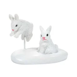 Department 56 White Christmas Bunnies Hot